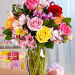 mothers day_Smiles_Flowers- multi colored roses and perennial lilies