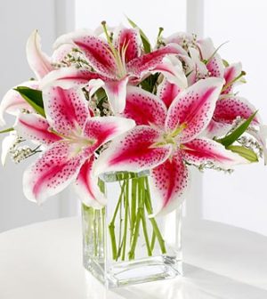 Stunning Pink Lily Bouquet chicago flower delivery